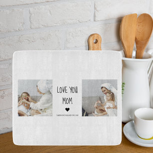 Modern Collage Photo Love You Mom Best Gift Cutting Board