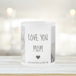 Modern Collage Photo Love You Mom Best Gift Frosted Glass Coffee Mug<br><div class="desc">If you're looking for a heartfelt and meaningful gift to show your love and appreciation for your mom, a modern collage photo could be a great choice. A modern collage photo is a unique and creative way to display your favourite memories with your mom. It typically involves combining several photos...</div>