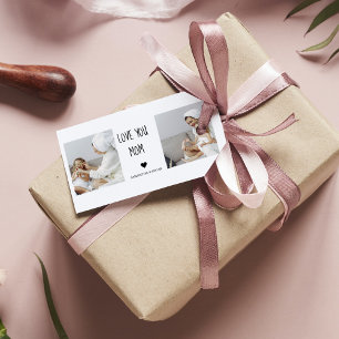 Modern Collage Photo Love You Mom Best Gift Tags