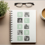 Modern Collage Photo Mint Best Hubby Gift Notebook<br><div class="desc">Modern Collage Photo Mint Best Hubby Gift is a personalized gift idea for husbands that combines the beauty of a photo collage with the charm of a mint frame. This unique gift is designed to showcase the most memorable moments shared by the couple, such as their wedding day, romantic dates,...</div>