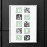 Modern Collage Photo Mint Best Hubby Gift Poster<br><div class="desc">Modern Collage Photo Mint Best Hubby Gift is a personalized gift idea for husbands that combines the beauty of a photo collage with the charm of a mint frame. This unique gift is designed to showcase the most memorable moments shared by the couple, such as their wedding day, romantic dates,...</div>