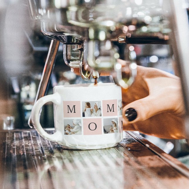Modern Collage Photo & Pastel Pink Mommy Gift Espresso Cup (Creator Uploaded)