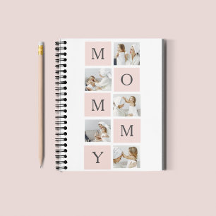Modern Collage Photo & Pastel Pink Mommy Gift Notebook