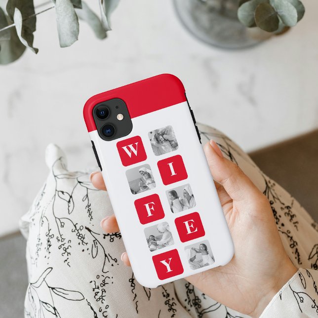 Modern Collage Photo & Red Gift For Lovely Wifey Case-Mate iPhone Case (Creator Uploaded)