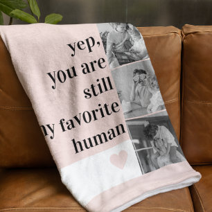 Modern Collage Photo & Romantic Lovely Quote Gift Fleece Blanket