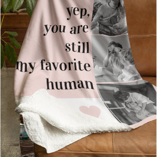 Modern Collage Photo & Romantic Lovely Quote Gift Sherpa Blanket