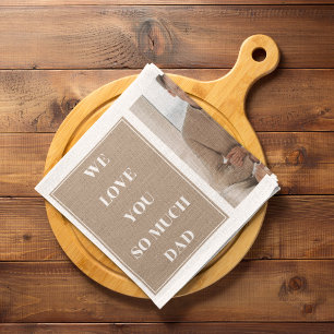 Modern Collage Photo & We Love Dad Gifts Kitchen Towel