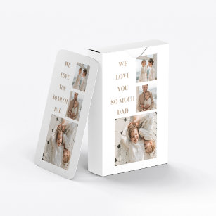 Modern Collage Photo & We Love Dad Gifts Playing Cards