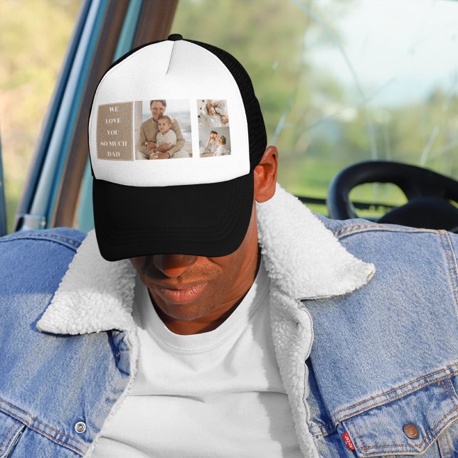 Modern Collage Photo & We Love Dad Gifts Trucker Hat (Creator Uploaded)