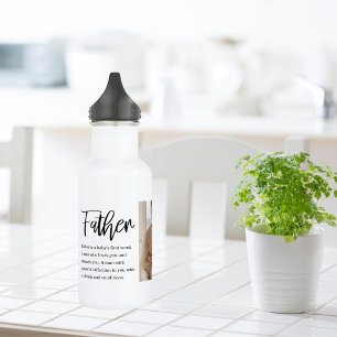 Modern Collage Photo With Father Best Quote Gift 532 Ml Water Bottle