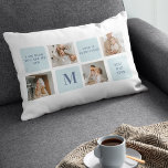 Modern Collage Photos Blue Best Fathers Gift Lumbar Pillow<br><div class="desc">Modern collage photos with a blue theme can make a great gift for Father's Day or any occasion to celebrate a special dad. Collage photos are a unique and creative way to showcase a collection of memorable moments and can be customized to fit the recipient's style and personality.</div>
