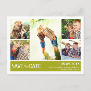 Modern Collage Save The Date Postcard