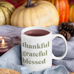 Modern Collage Three Photo   Happy Thanksgiving Co Coffee Mug