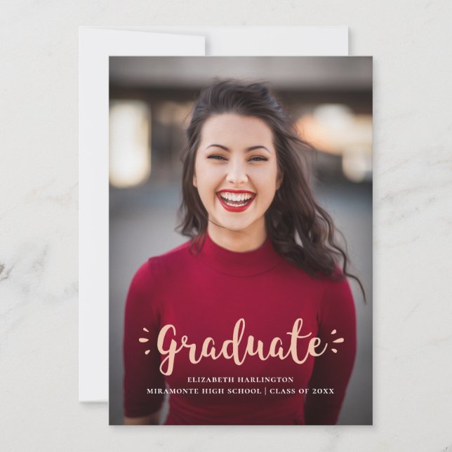 Modern college, high school, university graduation invitation (Front)
