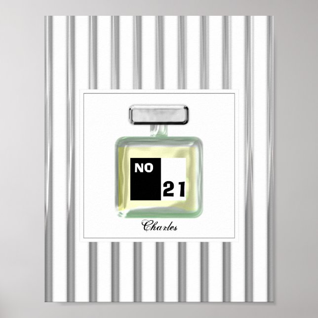 Modern Cologne Perfume Bottle For Men Personalized Poster (Front)