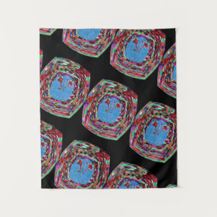 MODERN COLOR BLACK   PINK ROSE TAPESTRY