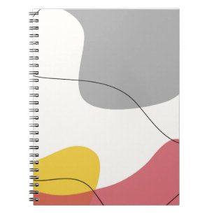 Modern Color Block Abstract Curve Art Notebook