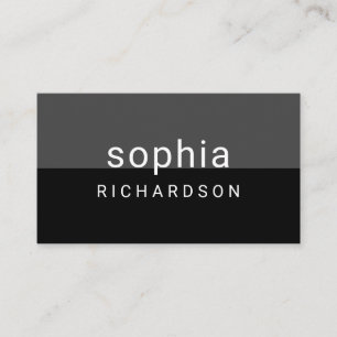 Modern Color Block   Black and Dark Gray Business Card