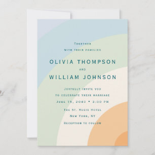 Modern Color Block Wedding Invitation