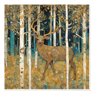 Modern Colorado Aspens Mountain Deer Photo Print
