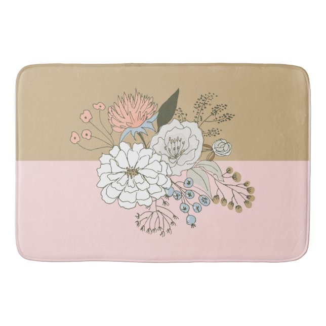 Modern Colorblock Bouquet Bath Mat (Front)