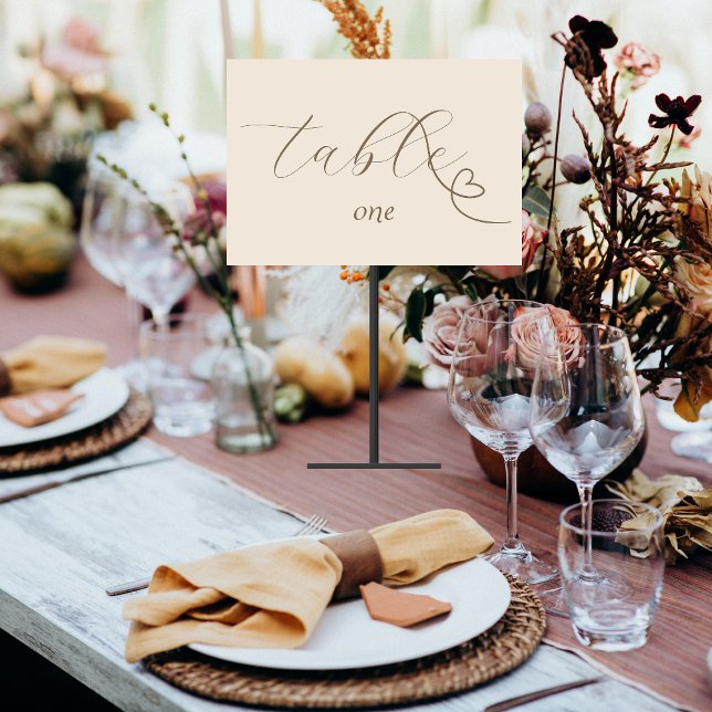 Modern Colorblock Wedding | Light Neutral Table Number (Creator Uploaded)