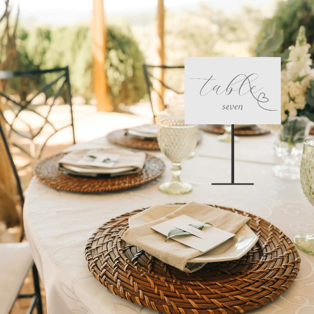 Modern Colorblock Wedding | Light Silver Table Number (Creator Uploaded)