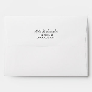 Modern Colorblock Wedding Stationary White Envelope