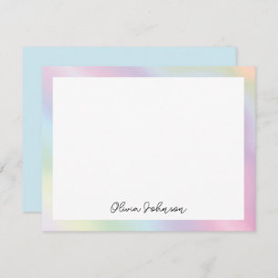 Modern Colorful Abstract Art Flat Note Card