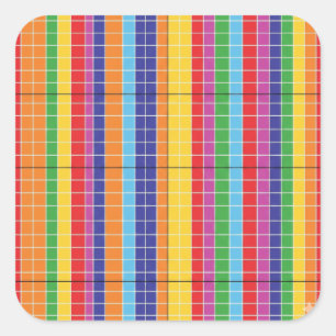 Modern Colorful Abstract Geometric Sticker  Bold R