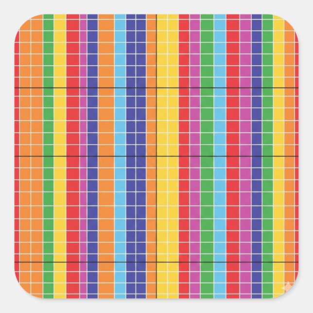 Modern Colorful Abstract Geometric Sticker  Bold R (Front)