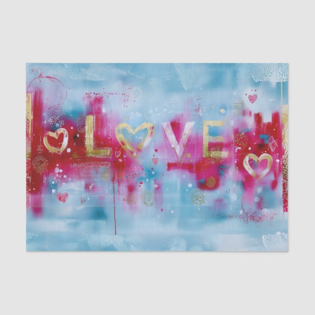 Modern Colorful Abstract Love Design EW3 Decoupage Tissue Paper (Front)