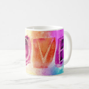 Modern Colorful Abstract Love in Watercolor Coffee Mug