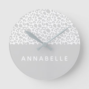 Modern colorful animal print design round clock