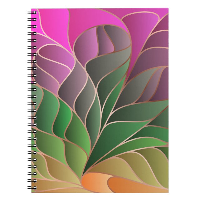 modern,colorful,art nouveau,art deco,pattern,abstr notebook (Front)