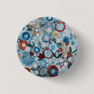 Modern colorful Arts and Crafts patterns 1 Inch Round Button