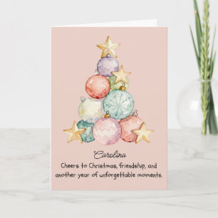 Modern Colorful Christmas Tree Folded Holiday Card