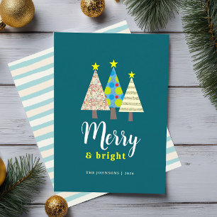 Modern Colorful Christmas Tree Holiday Card