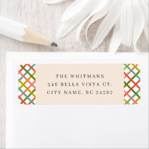 Modern Colorful Crisscross Holiday Return Address