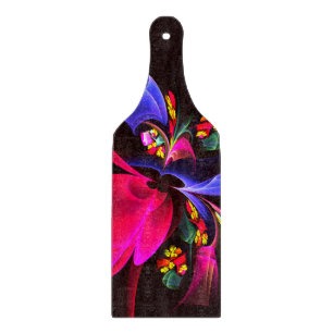 Modern Colorful Floral Abstract Art Pattern #06 Cutting Board