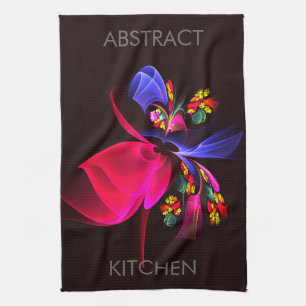 Modern Colorful Floral Abstract Art Pattern #06 Kitchen Towel