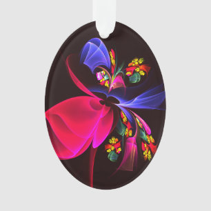 Modern Colorful Floral Abstract Art Pattern #06 Ornament