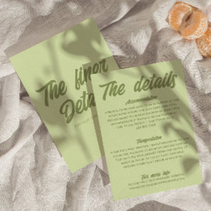Modern Colorful Funky Fun Bold Wedding Details Enclosure Card