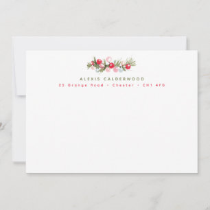 Modern Colorful Garland & Ornaments Holiday Card