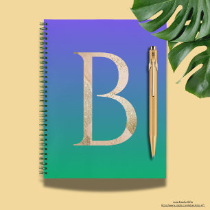 Modern colorful gradient in blue and green notebook