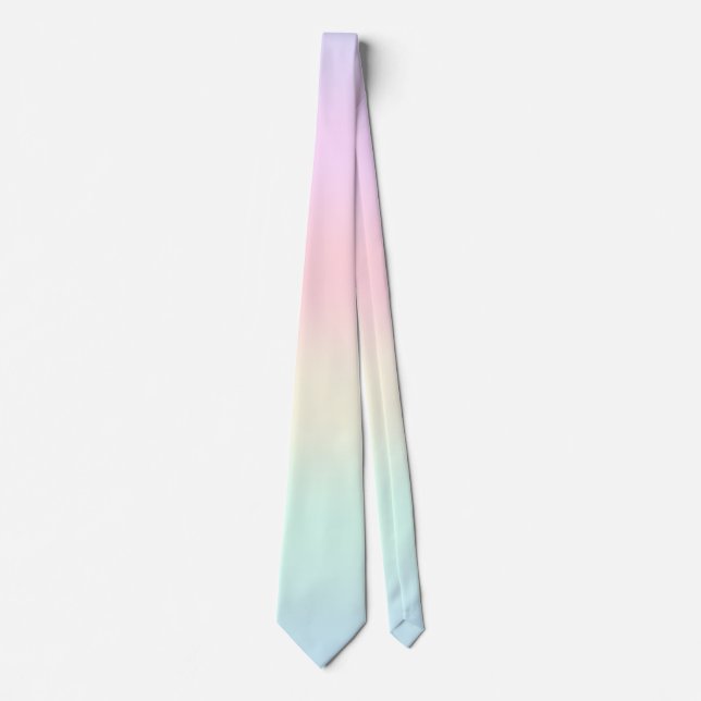 Modern colorful gradient Watercolor Rainbow Tie (Front)