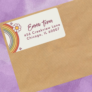 Modern Colorful Hand Lettered Script Address Label