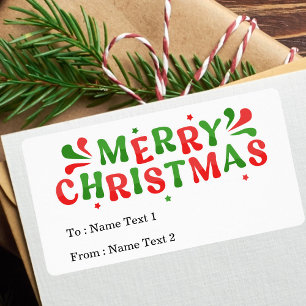 Modern Colorful Merry Christmas To From