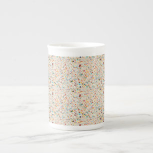 Modern Colorful Pastel Terrazzo Pattern Bone China Mug