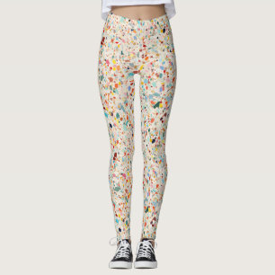 Modern Colorful Pastel Terrazzo Pattern Leggings